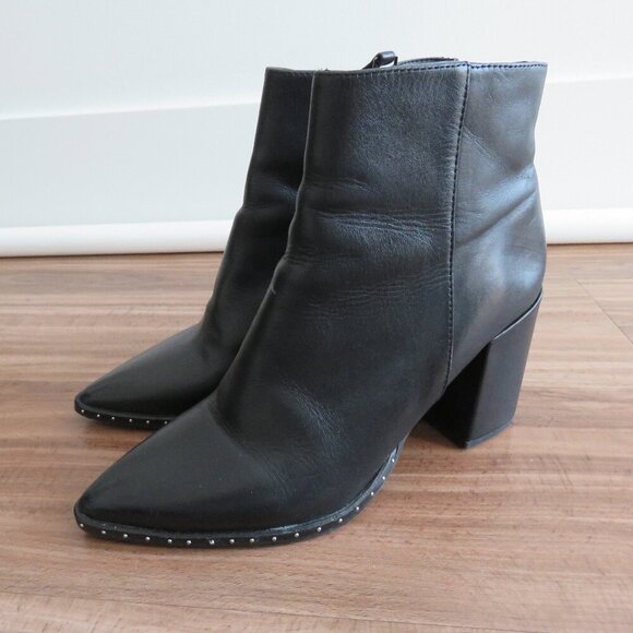 TONY BIANCO Bailey Leather Studded Booties Boots in Black Albany - Size US 6.5 - Picture 2 of 16